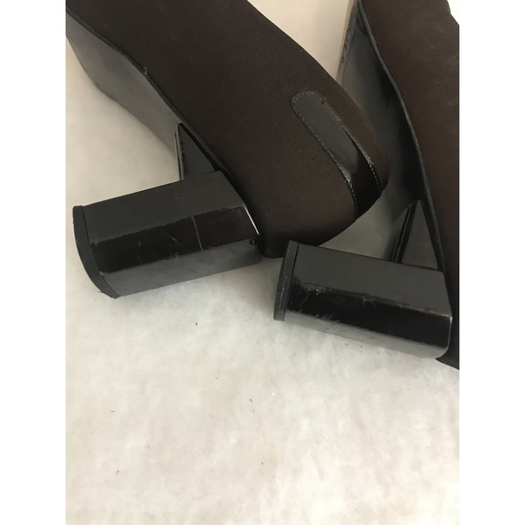 Stuart Weitzman Brown Square Toe Block Heels - Picture 6 of 6